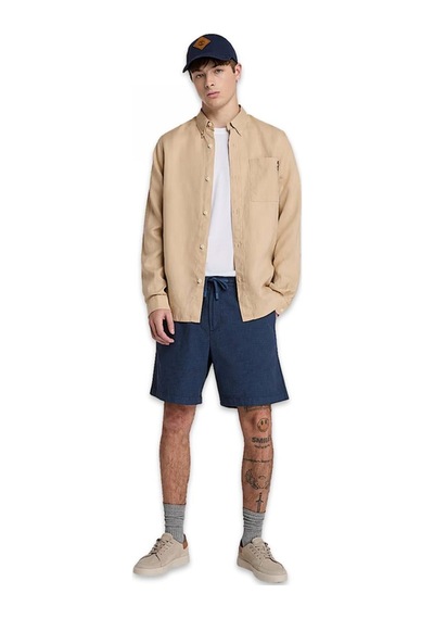 Timberland Tb0a2fd5 Claremont Cotton Lacivert Erkek Şort Beyaz