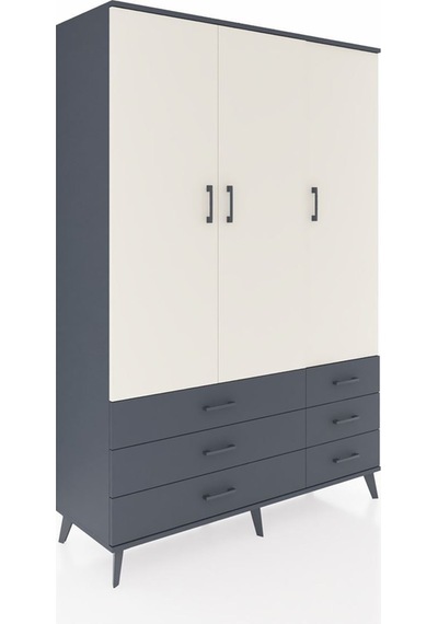 Hyperion Dolap 5 Raflı 6 Çekmeceli Tek Askılı 132x44x195 Antrasit-aytaşı/antrasit Aytası/antrasıt Hyperion Dolap 5 Raflı 6 Çekmeceli Tek Askılı 132x44x195 Antrasit-aytaşı/antrasit Aytası/antrasıt