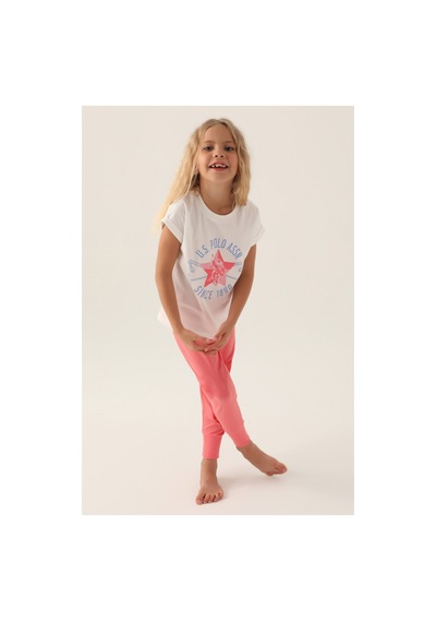 U.s. Polo Assn. Lisanslı Starry Krem Kız Çocuk Pijama Takımı Krem, Kar Melanj