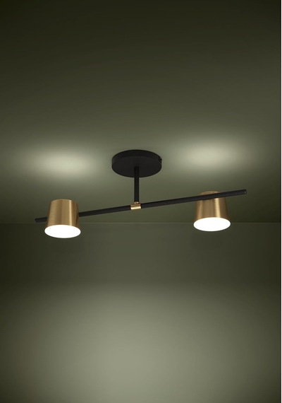 39983 Iç Mekan Altamıra Siyah, Pirinç Renk Dökme Çelik Tavan Lambası Ip20 Gu10-led Max: 2x4 Diğer