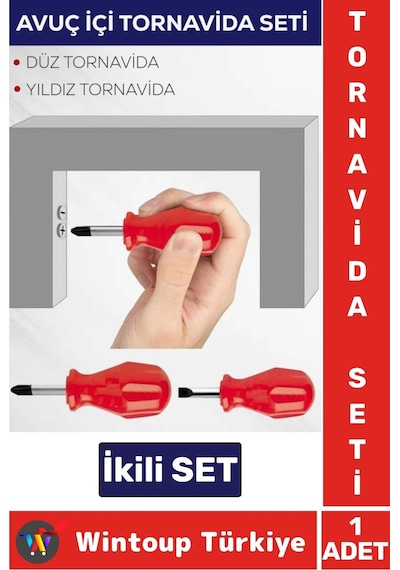 Premium Kompakt Ev Atölye Tamirat Vidalama Mini Çanta Boy Avuç İçi İkili Tornavida Seti