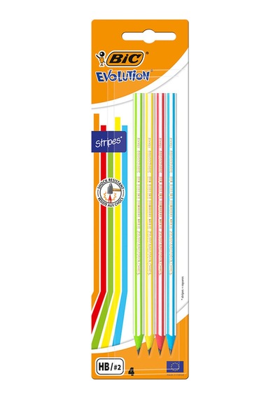 Bıc Evolution Stripes Kurşun Kalem 4'lü Blister Diğer
