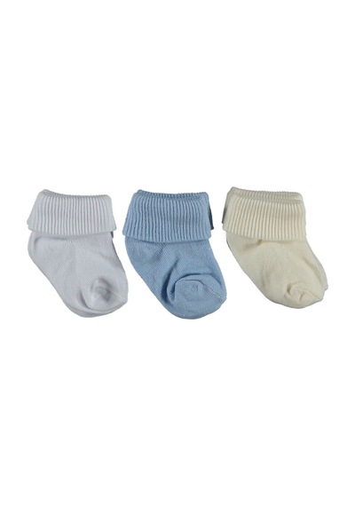 Mdm 12 Adet Yenidoğan Bebek Çorap 4 Paket, Pakette 3 Adet Mevcut Mavikrembeyaz 32569- Çok Renkli