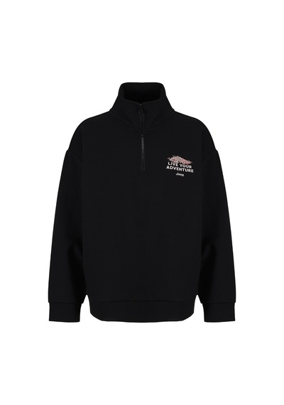Jeep Siyah Kadın Loose Fit Baskılı Sweatshirt J6wl-swt7040
