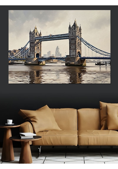 Ahşap Tablo Tower Bridge Ve Londra Manzarası