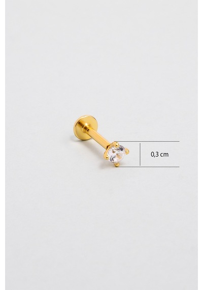 Zirkon Işıltısı 18 Ayar Sarı Altın Kaplama Gümüş Tragus-helix Piercing Sarı