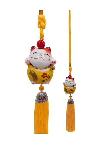 Feng Shui Maneki Neko Şans Kedisi Sarı No.1
