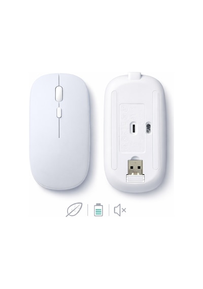 Tablet Ve Telefon İçin Bluetooth Mouse Apple Uyumlu iOS Android Şarjlı Batarya Usb Dongle Ve Kablo Dahil 13515