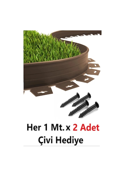 Mgf Çim Ayırıcı 25 Metre Kahve Çim Sınırlayıcı Taş Toprak Ayıracı