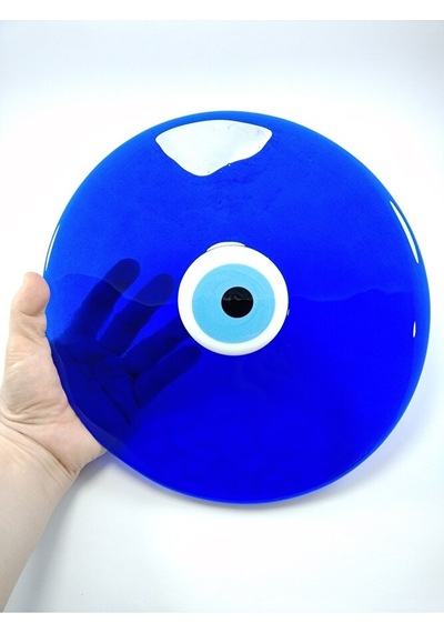 Cam Nazar Boncuğu Deliksiz 25 Cm Ev Dekoru El Yapımı Hediyelik Eş