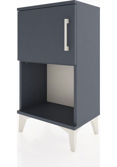Arges Komodin 2 Raflı 2 Çekmeceli Tek Kapaklı 44x30x80 Antras... Antrasit