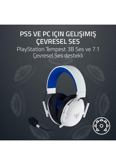 Blackshark V3 X Hyperspeed For Playstation - Kablosuz E-spor Kulaklığı - Ultra Hafif 270g - Sürücüler 50mm - Çıkarılabilir Mikrofon - Hyperspeed 2,4 Ghz & Bluetooth - Ps5/pc Beyas