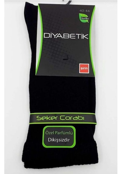 Şirin 8100 Erkek Bambu Diyabetik Şeker Çorap 6 Adet Siyah