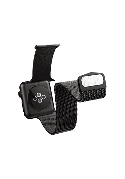 Watch 10 46mm Uyumlu Metal Hasır Kordon Raptic Hybrid Serisi Siyah