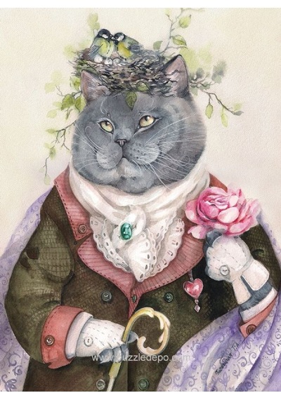 Nova Puzzle 1000 Parça Şair Ruhlu Sosyetik Kedi - Tatiana Plovets