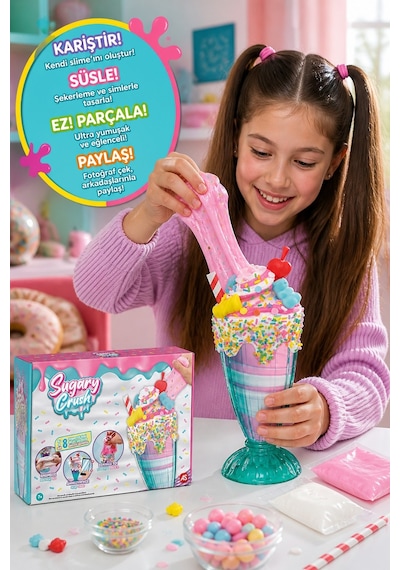 Slimy Milkshake Slime Seti Karıştır Süsle Ez Yumuşak Oyun Hamuru Dıy Slime Oyuncak Seti Diğer