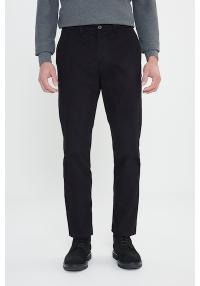 AC&Co / Altınyıldız Classics Erkek Sıyah %100 Pamuk Comfort Fit Rahat Kesim Yan Cepli Pantolon Siyah