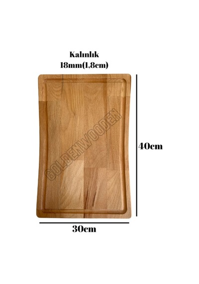 Doğal Ahşap Sunum Tabağı Iç Bükey Ahşap Sunumluk Kayın/gürgen Boy:40cm En:30cm