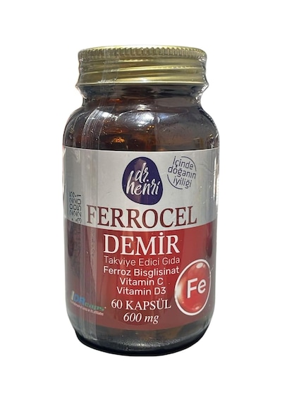 Ferrocel Demir Bisglisinat, Vitamin D3 Ve Vitamin C 60 Kapsül