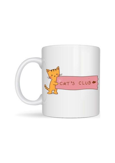 Cat S Club Kedi Desenli Porselen Kupa Model 68 Sevimli Turuncu Kedi Figürlü, Kahve & Çay Kupası, Kedi Severlere Özel Hediye Diğer