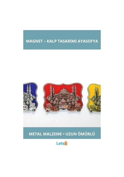 Yöresel Ayasofya Magnet Şık Metal Dekoratif Hediye 1 Adet