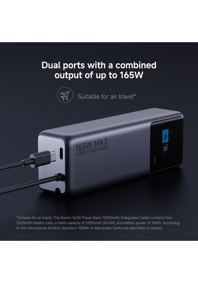 165w Power Bank 10000mah Dahili Kablo