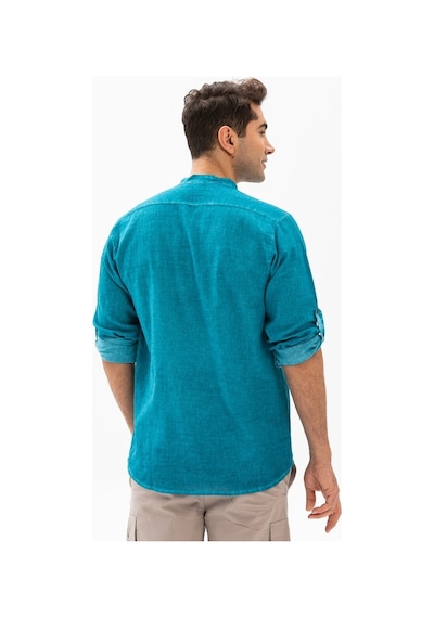 Uzun Kol Şile Bezi Bodrum Erkek T-Shirt Turkuaz 9013