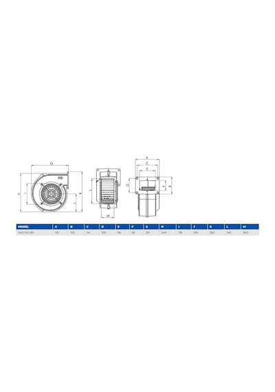 Aircol Aks 140-60 Radyal, Salyangoz Ve Kalorifer Kazanı Fanı 400 M³/h 1400 Rpm