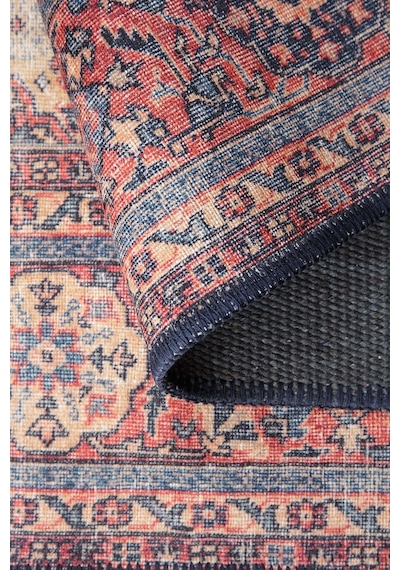 Blues Vintage Desenli Dokuma Taban Dekoratif Lacivert Halı (Al 26