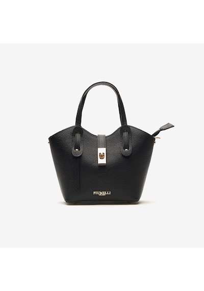 D28 Black Omuz Çantası Kadın Solen Mini Bag Piumelli Milano siyah