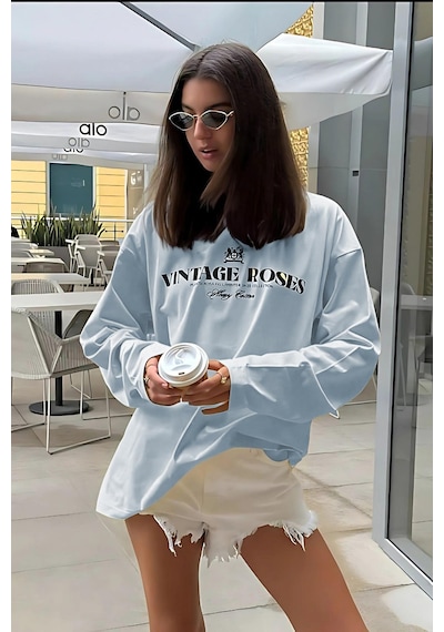 Madmext Bebe Mavisi Baskılı Uzun Kollu Tişört Mg2451 Bebe Mavisi