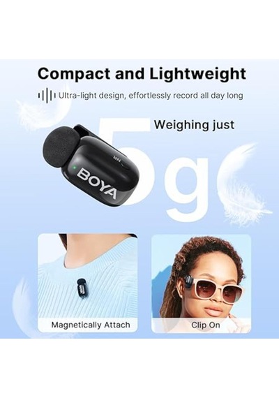 Boya Mini-16 1tx+1rx İphone-ipad İçin Gürültü Engelleyicili Kablosuz Yaka Mikrofonu Lightning Device