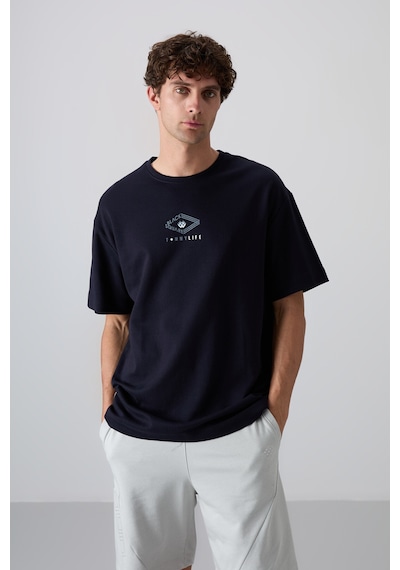 Tommy Life Lacivert Pamuklu Kalın Yumuşak Dokulu Oversize Fit Baskılı Erkek T-shirt - 88325 Lacivert Tommy Life Lacivert Pamuklu Kalın Yumuşak Dokulu Oversize Fit Baskılı Erkek T-shirt - 88325 Lacivert
