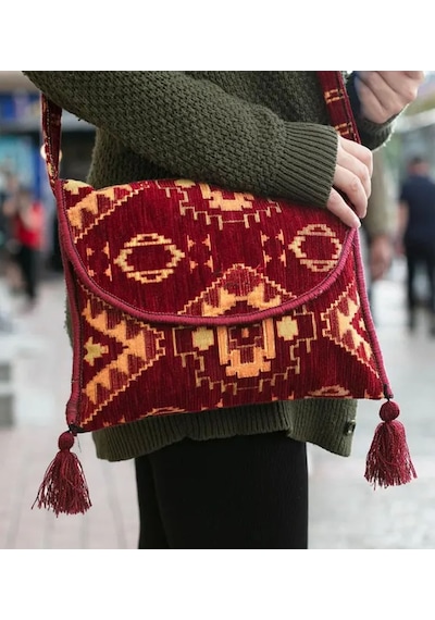 Bk Gift El Yapımı Otantik Türk Kilim Omuz Çantası -1, Günlük, Kitap, Tablet, Plaj Ve Seyahat Çantası Kobitmeyencom35836 Bk Gift