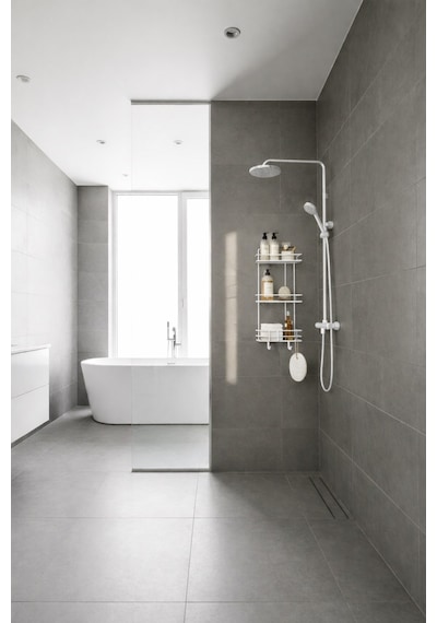 Sas Haus Beyaz 3 Katlı Banyo Rafı Şampuanlık Ve Duş Rafı Askılı Yapışkanlı Duvara Monte Tş-03 beyaz