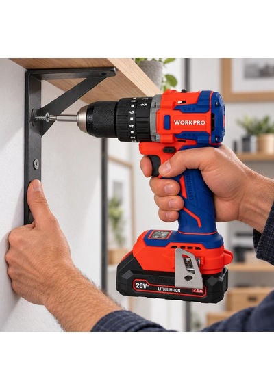 Workpro Wp390019 20volt 2.0ah Li-ion 65nm. Çift Akülü Kömürsüz Profesyonel Şarjlı Darbeli Matkap