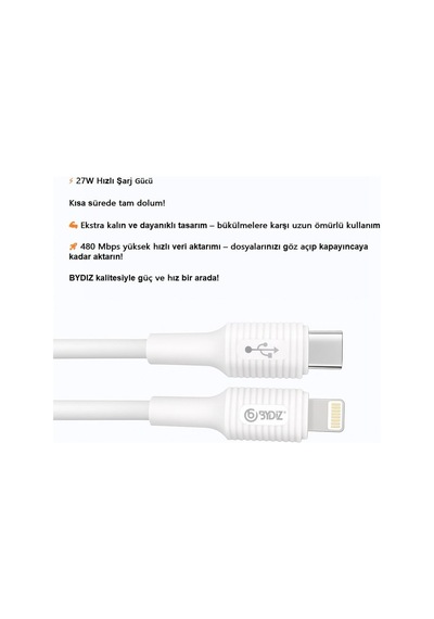Apple Uyumlu iPhone 27w Usb C To Lightning Hızlı Şarj Ve Data Kablosu 1m Apple Uyumlu iPhone Hızlı Şarj Kablosu 14/13/1 Standart