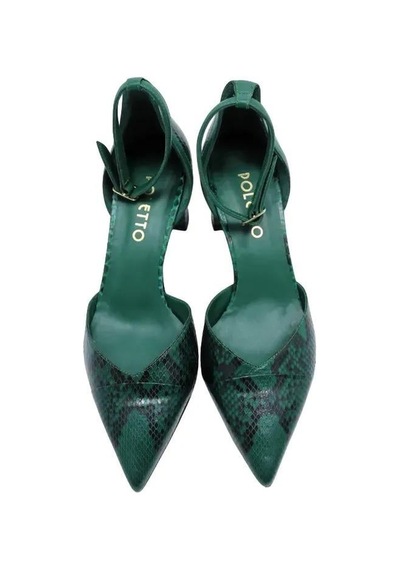 Poletto Hakiki Yılan/hakiki Deri Yesıl Ayakkabı Stiletto 9841 114 V1 Yln-1187 Yeşil