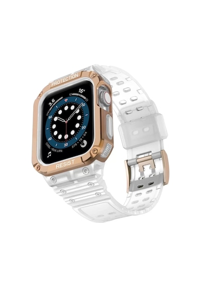 Newface Apple Watch 42mm Kr401 Silikon Kordon - Beyaz-rose