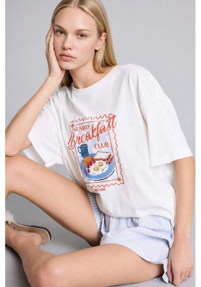 Defacto Oversıze Şortlu Kısa Kollu 2li Poplin Pijama Takımı I1145ax26hsbe162 Mavi-be162