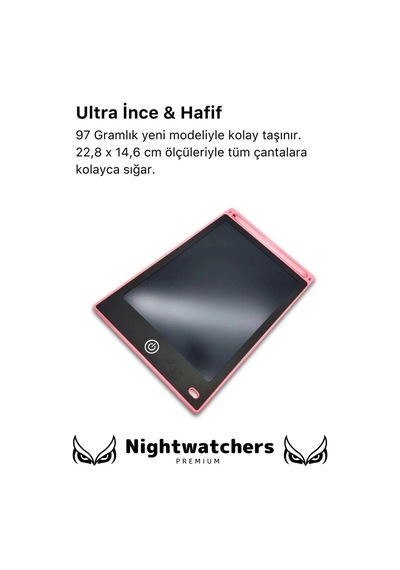 Premium Lcd Ekranlı Kalemli Dijital Çizim Tableti Yazı Tahtası Boyama Resim 8,5 Inç Akıllı Tablet Çok Renkli