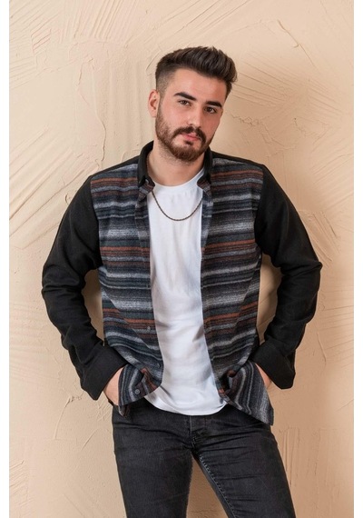 Advante Slimfit Parça Desenli Erkek Oduncu Gömlek (509437476)