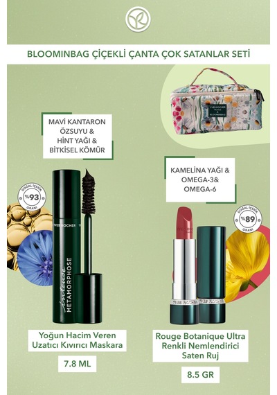 Yves Rocher Bloominbag Çiçekli Çanta Ruj Ve Maskara Seti-ruj -nude Kiraz Çiçeği 3.5 Gr & Maskara 7.8ml