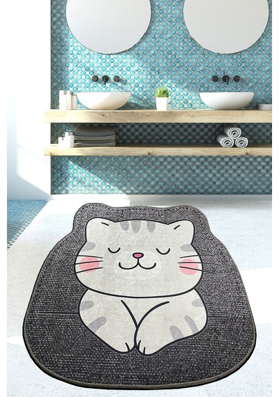 Neko Çap Djt 140x140 cm Banyo Halısı Paspas Yıkanabilir Kaymaz Çok Renkli