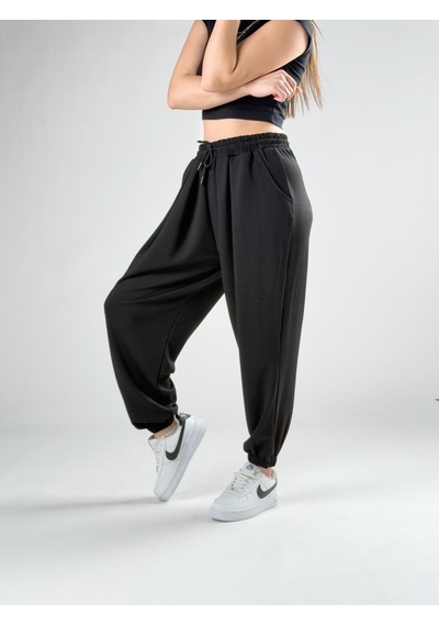 Cocopelli Pileli Siyah Kadın Jogger Pantolon Coc2849 Siyah