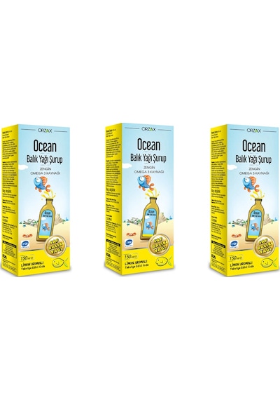 Ocean Balık Yağı Şurup Limon Aromalı 150 ML 2 Adet