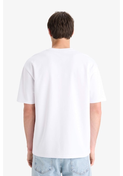 Defacto Oversize Geniş Kalıp Bisiklet Yaka Kısa Kollu Basic Düz Ağır Kumaş Tişört X3926az26spwt34 Beyaz-wt34