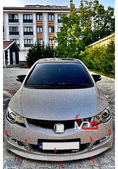 Honda Civic Fd6 Uyumlu Ön Tampon Eki Karlık Makyajsız Kasa Fiberglass Boyasız