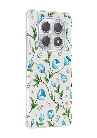 Redmi Note 14 Pro 4g Kılıf Kamera Korumalı Desenli Zore Klip Kapak - Mavi Lale -