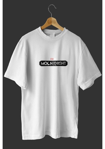 Noıssey -wed Moon Knight Baskılı Oversize T-shirt Tişört Sokak Tarzı Beyaz